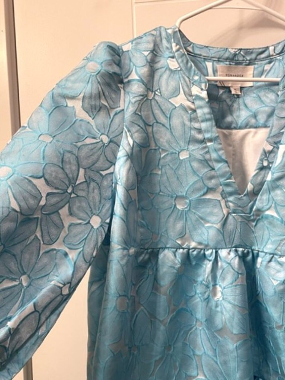 Tuckernuck Pomander Place Blue Daisy Jacquard Kenzo Dress Size XL - Picture 7 of 16